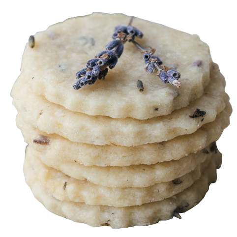 Ginger and almond shortbread biscuits